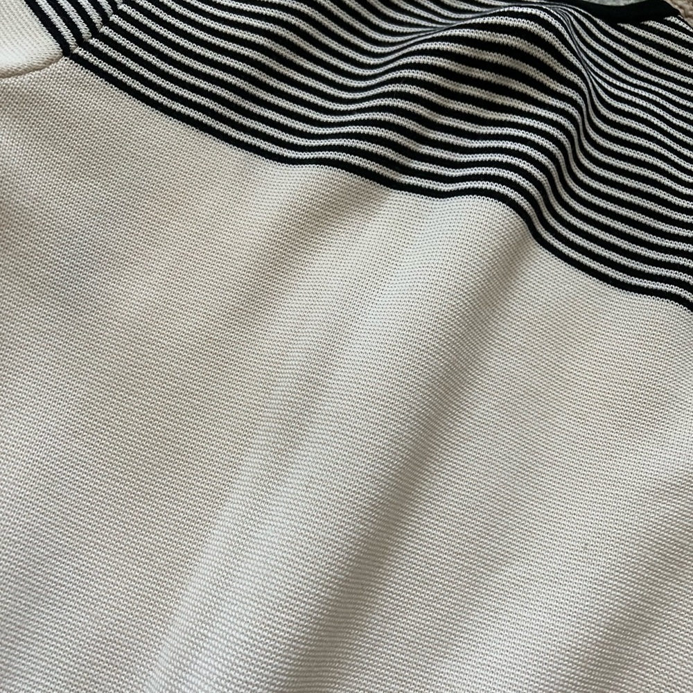 Talbots French black and white line cardigan usa Medium petite - Picture 3 of 12